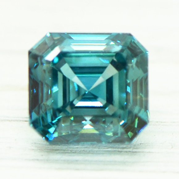 Asscher Cut Diamond Fancy Blue Color Loose VVS2 1.00 Carat - Picture 4 of 9